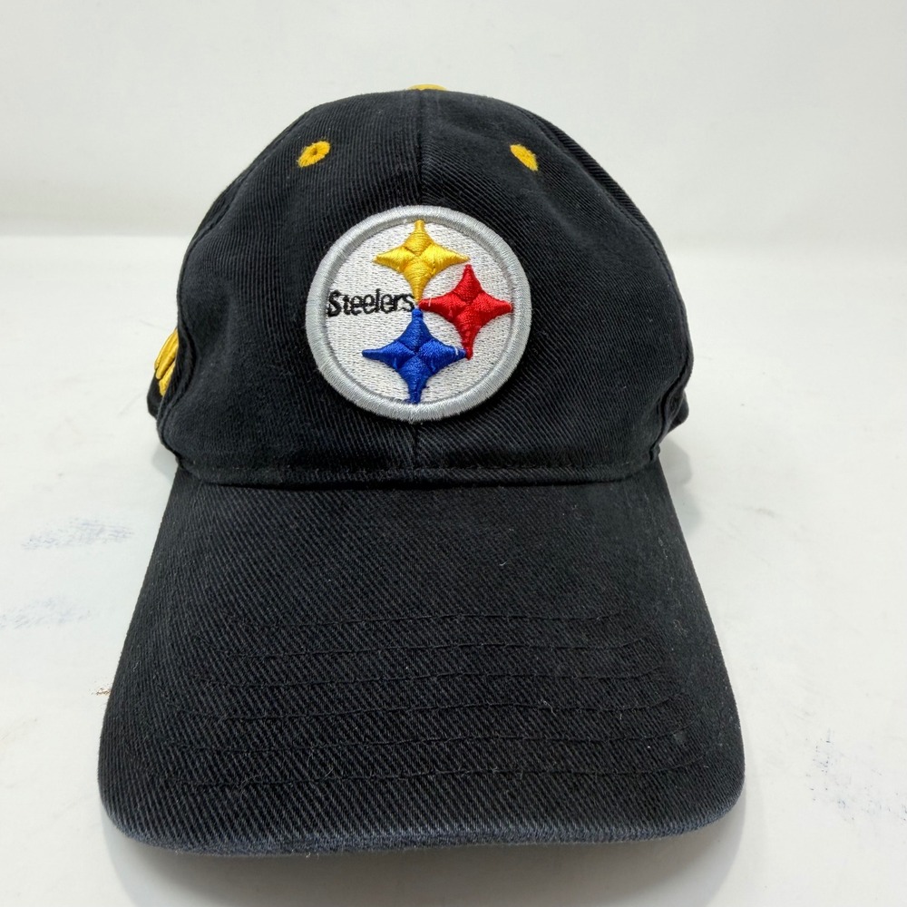 NFL Pittsburgh Steelers Kids Baseball Cap Black Cotton Adjustable Hat One Size